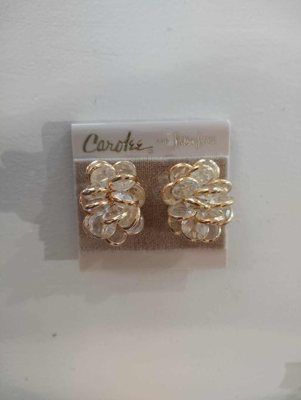 Vintage Carolee for Nieman Marcus Crystal Cluster Clip Earrings